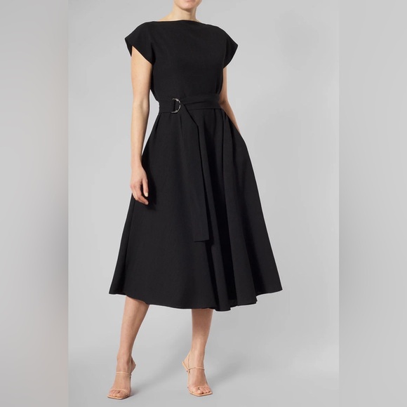 NWT MEEM Label Black Midi Dress w/pockets UK SZ: SM (see last pic - size guide) - Picture 3 of 16